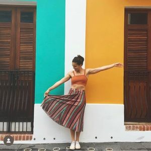 Zara colorful striped skirt